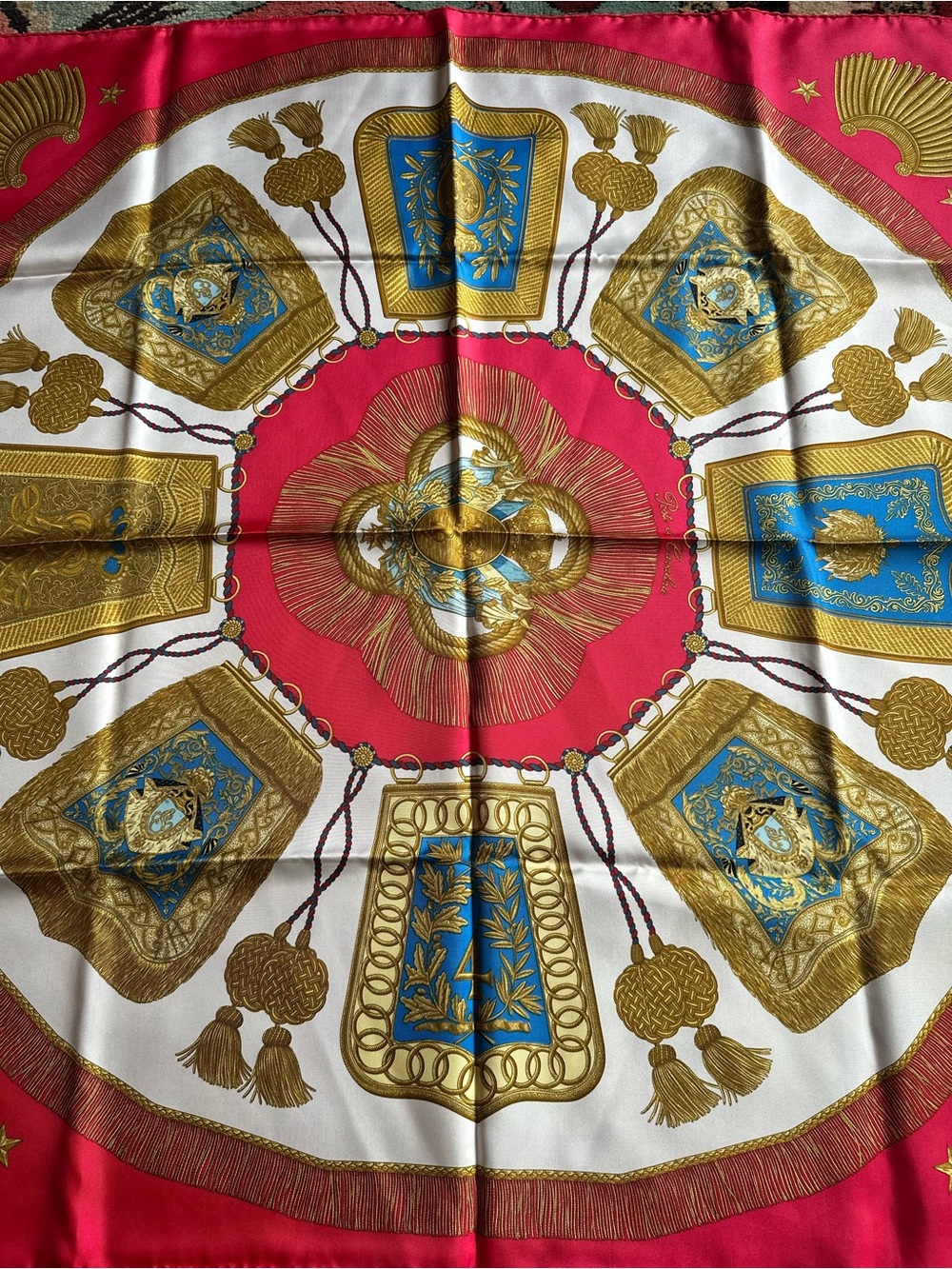 Vintage Hermes Pure Silk Poste Et Cavalarie 34x35